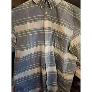 Ben Sherman Shirt Mens XL Multicolor Button Down Short Sleeve Plaid 1 Pocket CR4